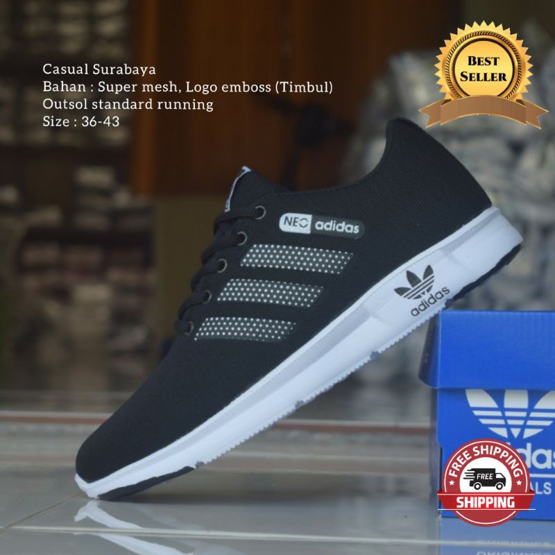 Sepatu Sneakers Pria Running Ads Neo Hitam