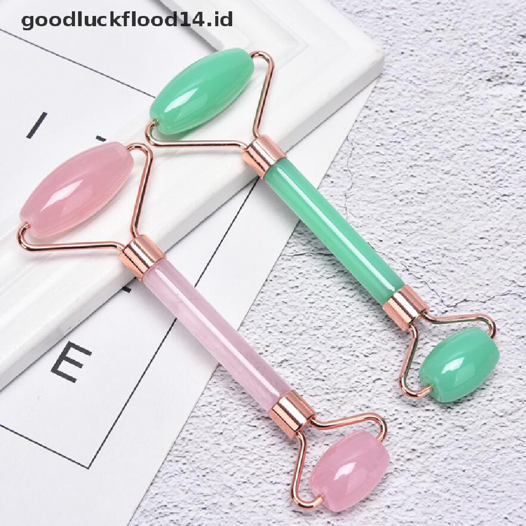 [OOID] Double Headed Massage Gua Sha Jade Facial Roller Face Lift Up Skin Care SPA Tool ID