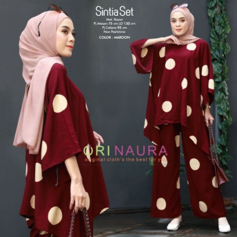 DASTER LENGAN PANJANG NEW ARRIVAL Setelan ONE SET Rayon Oversize CP Waka Kope Pecah Jumbo Fit XXXL-ST WAKA POLKA MARON
