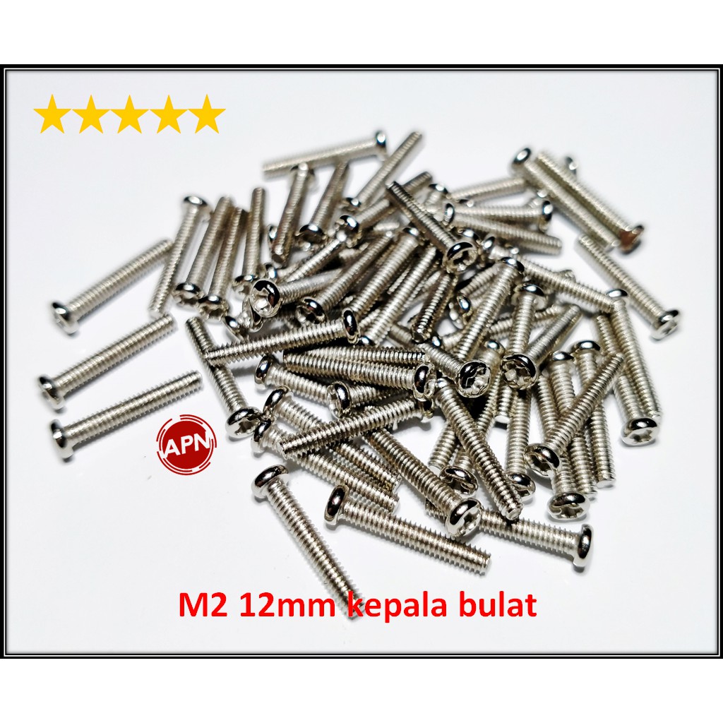 BAUT / SCREW M2 12MM KEPALA BULAT