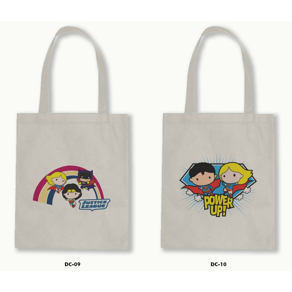 TOTE BAG BLACU-CHIBI JUSTICE LEAGUE