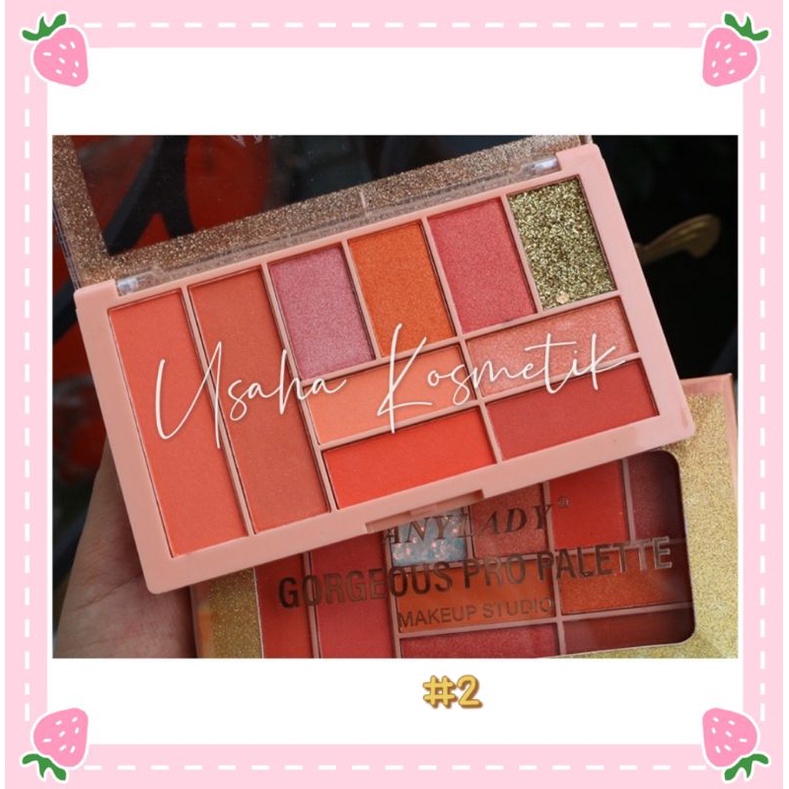 PROMO ECER!! EYESHASOW+HIGHLITHER ANYLADY PEACH/GORGEOUS EYESHADOW PALETTE 792 / 792b