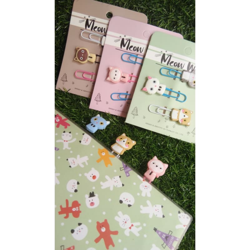 

Pembatas Buku / Bookmark Clip / Klip Buku Lucu - Meow World