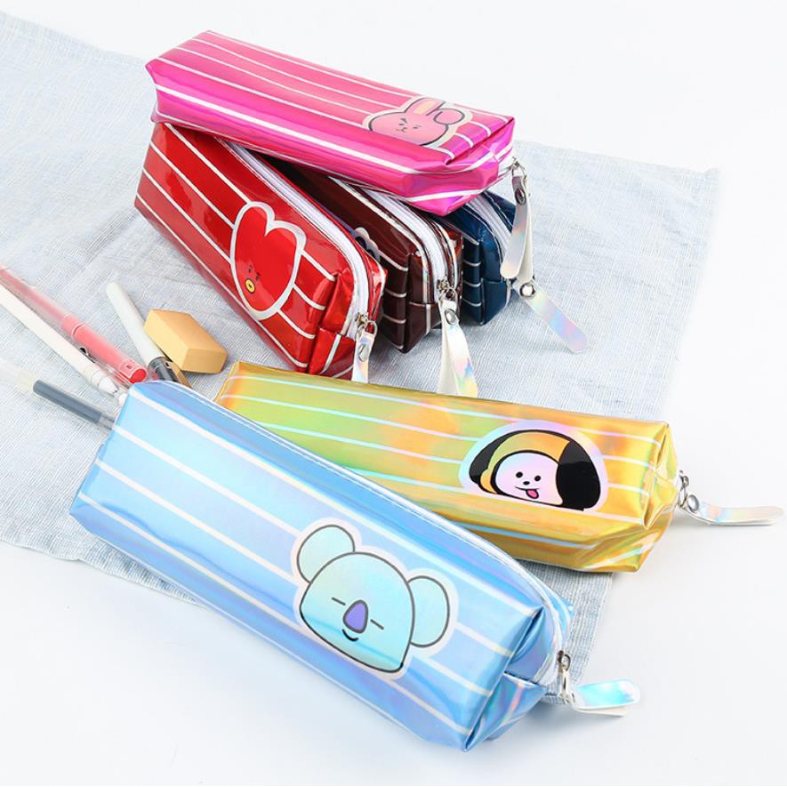 KOTAK PENSIL MOTIF BTS BT21 LUCU UNIK / KOTAK PULPEN / TEMPAT ALAT TULIS QQ167-2