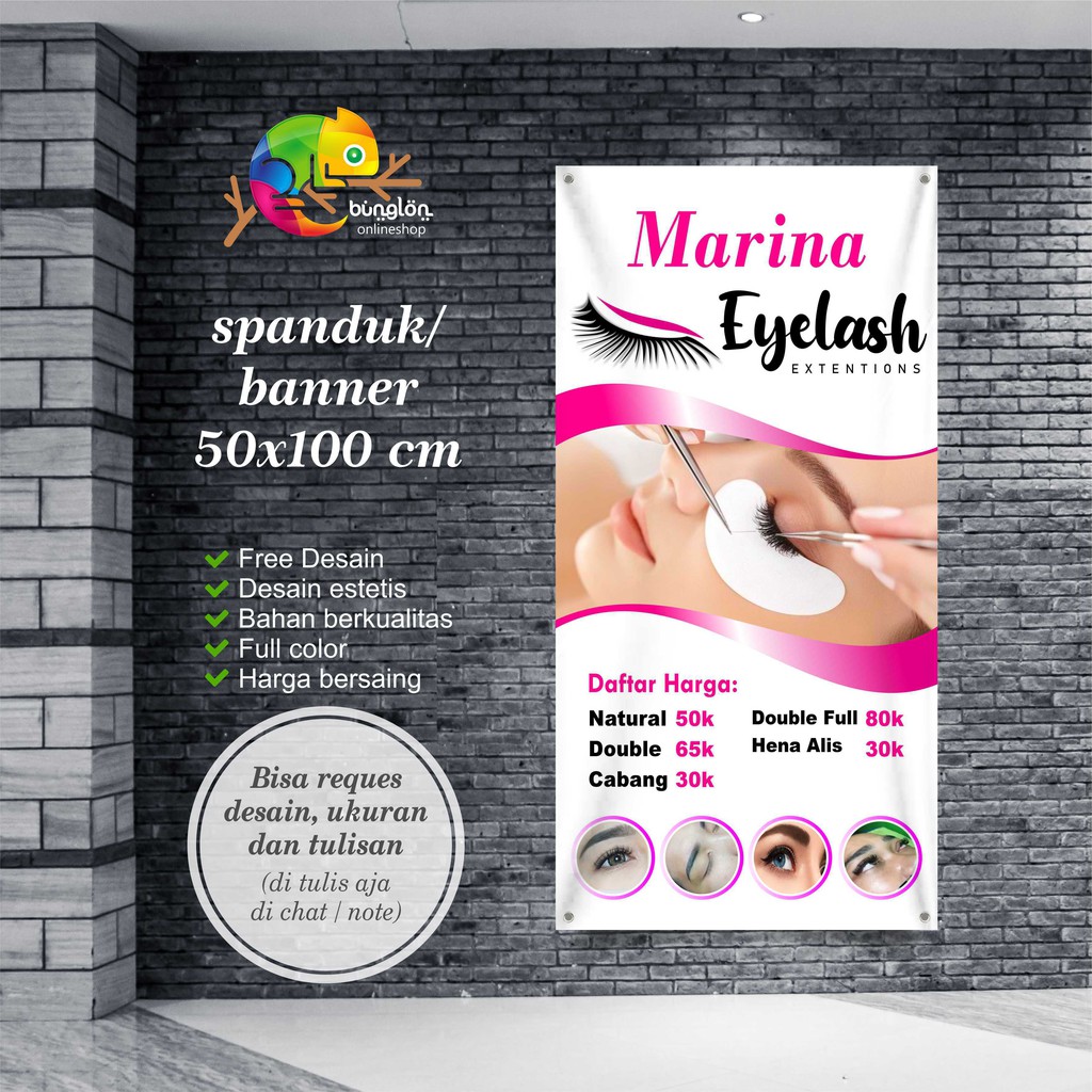 Spanduk, Banner Berdiri Eyelash Simple