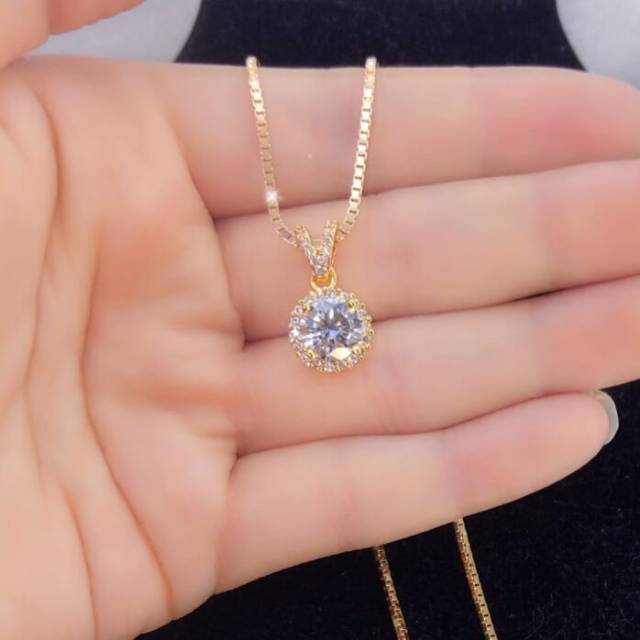 KALUNG WANITA MODEL BERLIAN IMITASI ANTI KARAT DAN ANTI PUDAR