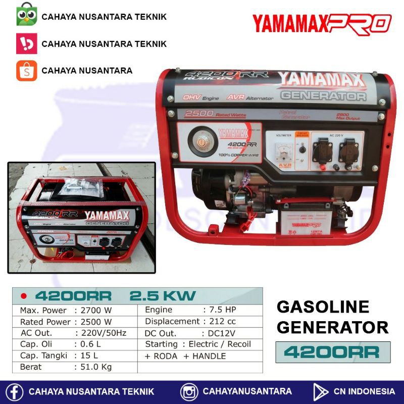 Mesin Genset 4 Tak Yamamax 2800 Watt 4200RR