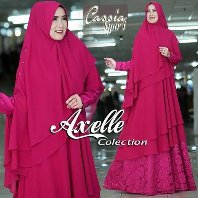 Gamis Syari Axelle Collection Fuschia