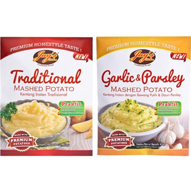 

[HALAL] Jay's Mashed Potato Garlic & Parsley / Jay Tradisional Kentang Tumbuk Instan Jays 45gr