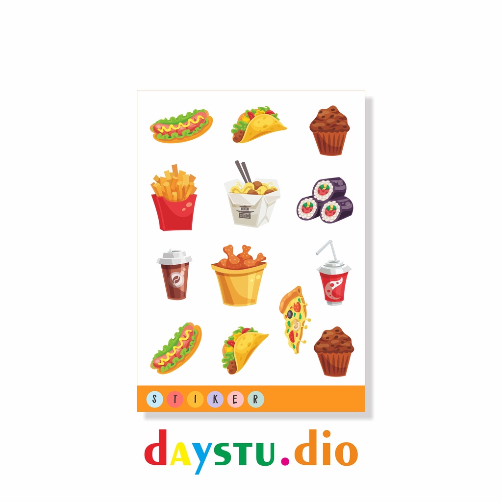 

STIKER MAKANAN MINUMAN SUSHI FASTFOOD ICE CREAM