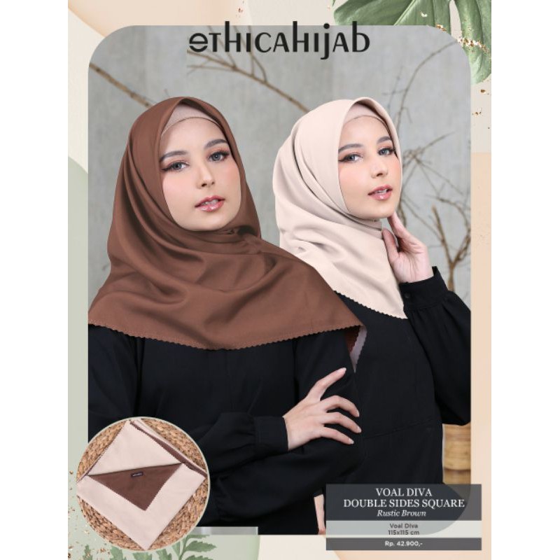 HIJAB SEGIEMPAT VOAL DIVA DOUBLE SIDES SQUARE ETHICA HIJAB