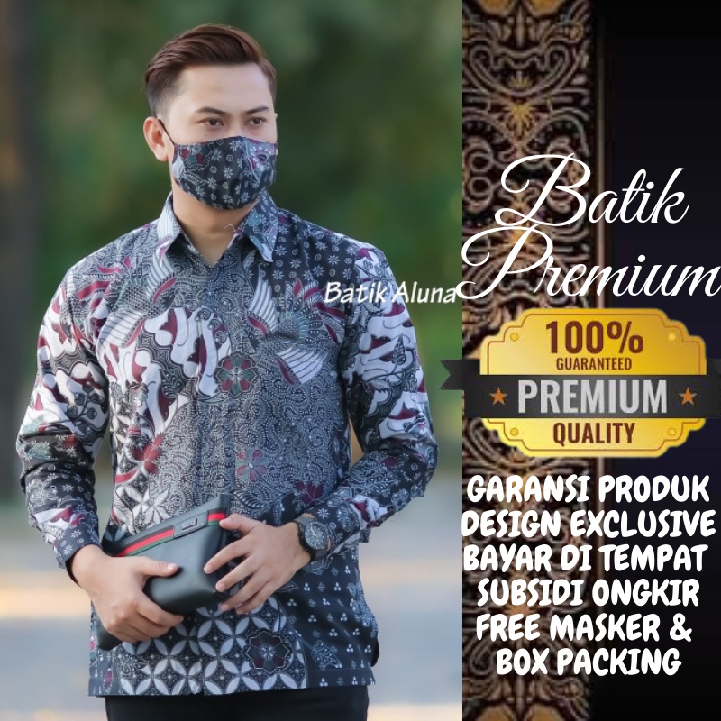 BAJU KEMEJA KAMEJA BATIK PRIA COWOK COWO LAKI LAKI LENGAN PANJANG PRABUSENO PEKALONGAN MODERN SLIM F
