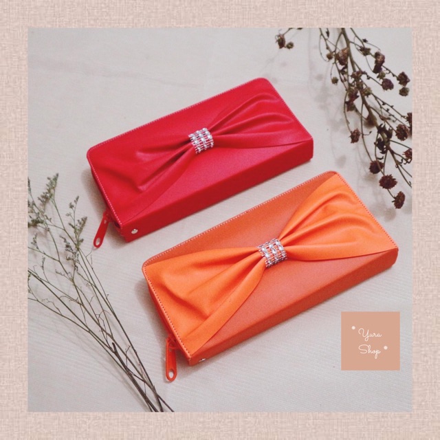 Dompet Simple Motif Pita Besar | Elegant Wallet | Permata Diamond | Yurashop