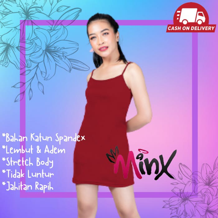 Tank Top Tanktop Tengtop Tangtop Wanita Dress Tali Kecil Jumbo Big Size | Minx 007