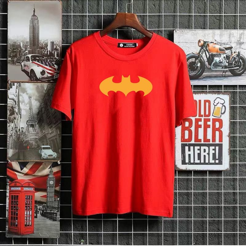 Kaos Pria Batman Emas Kelelawar Atasan Pria Kaos Lengan Pendek Oblong Distro Logo Motif Tulisan Dan Logo Tshirt Man Fashion Pria COD