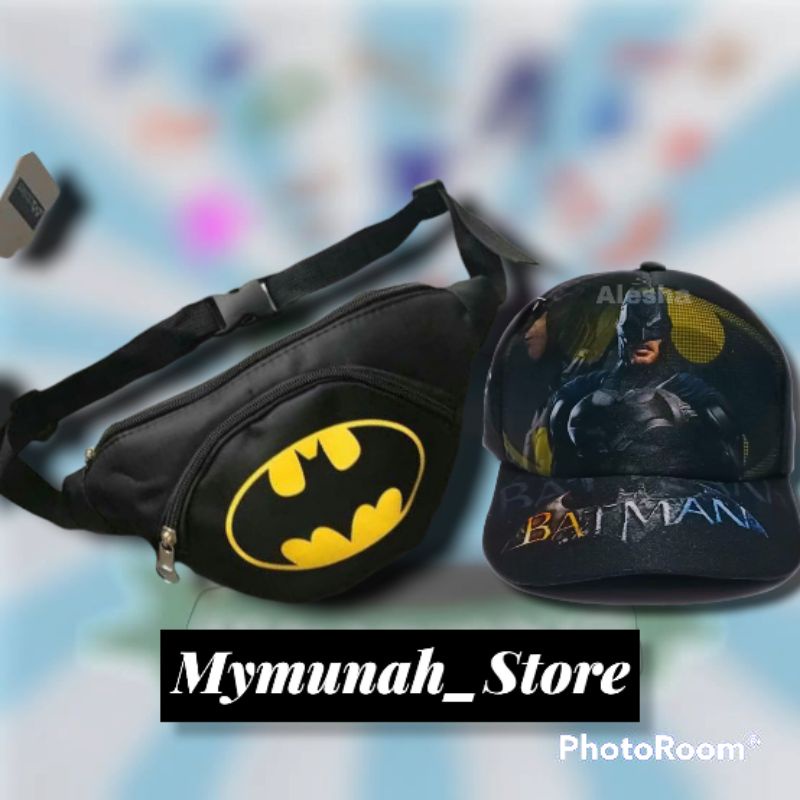 WAISTBAG ANAK,TAS SLEMPANG 2IN1 TOPI BORDIR