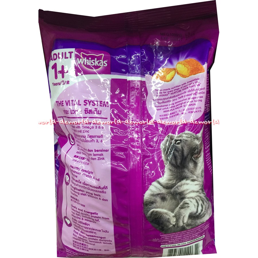 Whiskas 1,2kg adult 1+ Makanan Kucing Whiskas Makarel mackerel makanan Kucing Dewasa