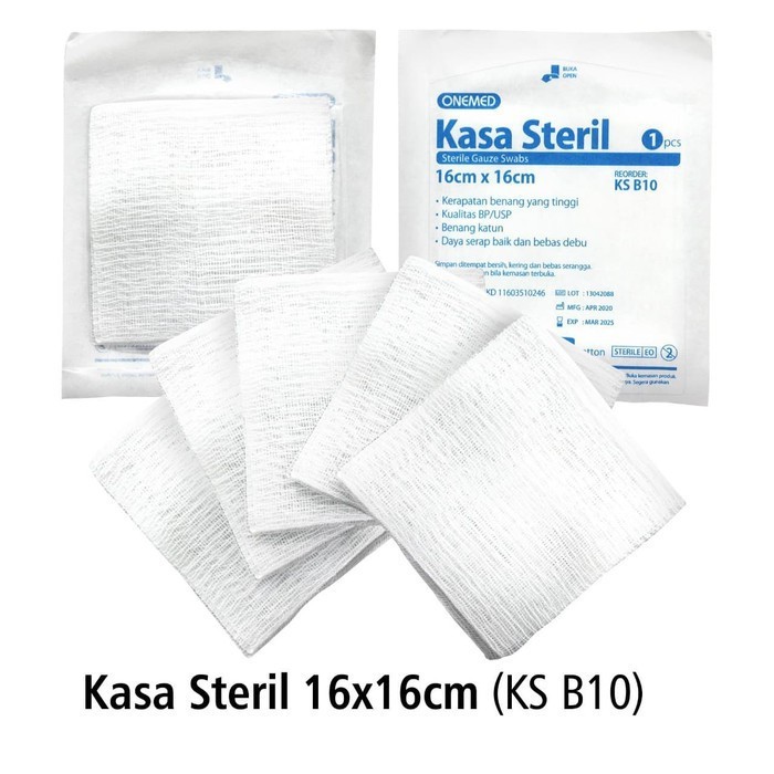 Cod Kasa Steril Onemed Kassa Sterile 16 cm x 16 cm 1 Box 10 Pouch