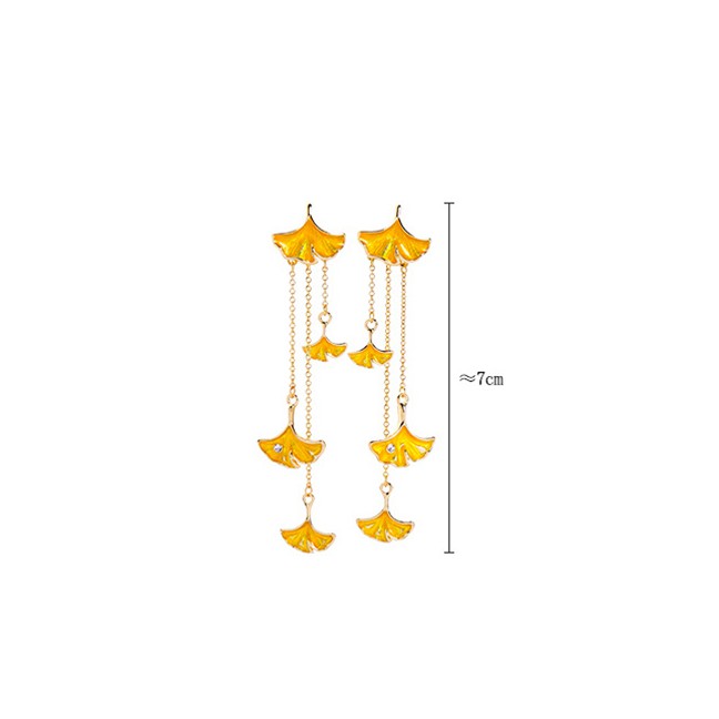 LRC Anting Tusuk Fashion Drip Leaf Earrings F52125
