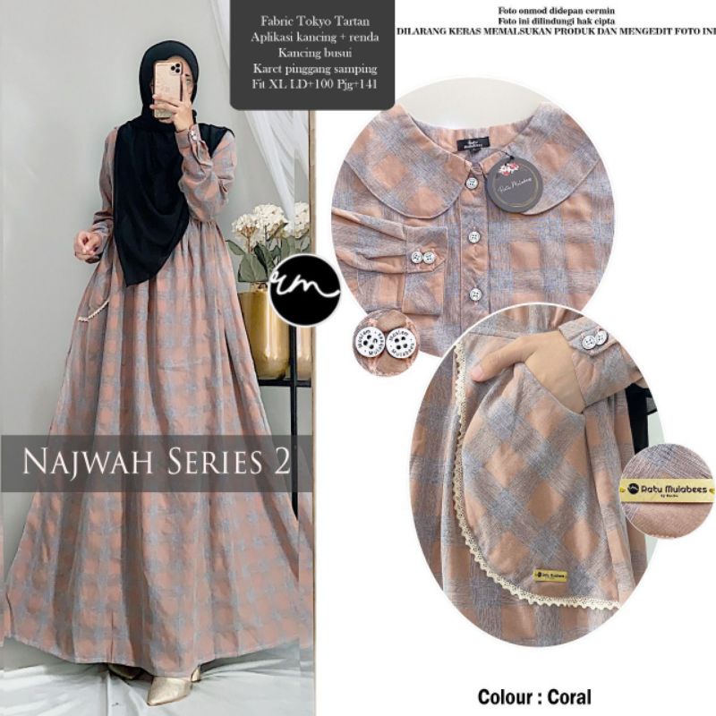 Najwah Series#2//Gamis Bahan Fabric Tokyo Tartan//Gamis Wanita Terbaru//Gamis Kekinian