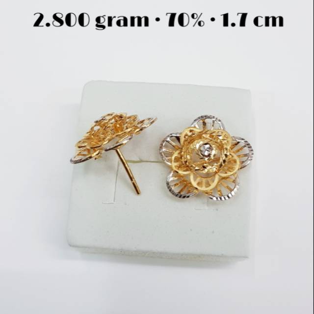 Giwang / Anting Tusuk Bunga Emas Kadar 70% (16K) - DB