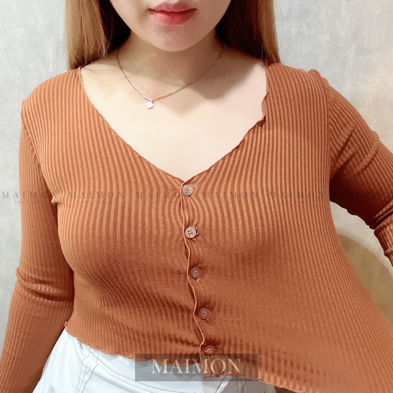 Lettuce Long Sleeve Knit Top | Atasan Wanita Korean Fashion | Maimon Grosir