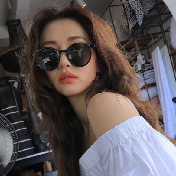 ✅ COD KUMA Korean Fashion Bulat Mata Kucing Kacamata Hitam Wanita/Pria Sunglasses