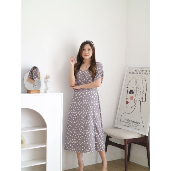 Dress Wanita korean Dress midi Kanaya