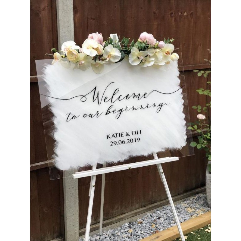 Welcome Sign Acrylic Wedding / Dekorasi Lamaran