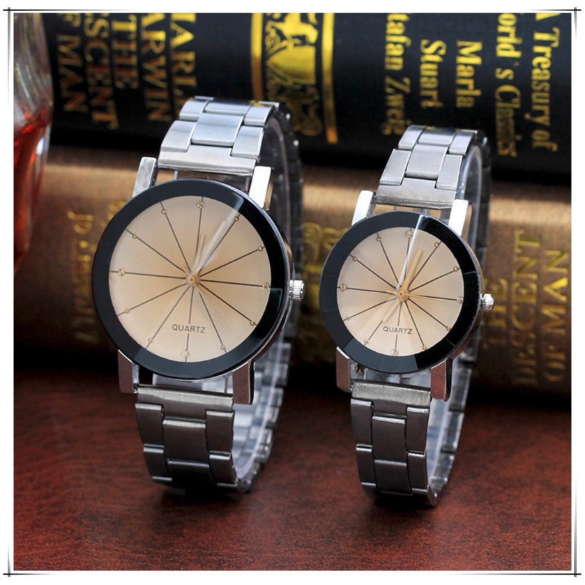 Watchyou Jam Tangan Wanita A0107 Fashion Black Dial Couple Watches Steel Band