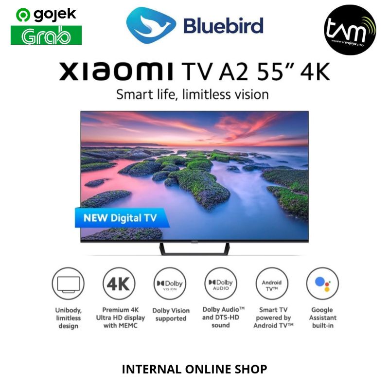 Xiaomi TV A2 55 Inch 4K UHD Android TV Digital TV Garansi Resmi