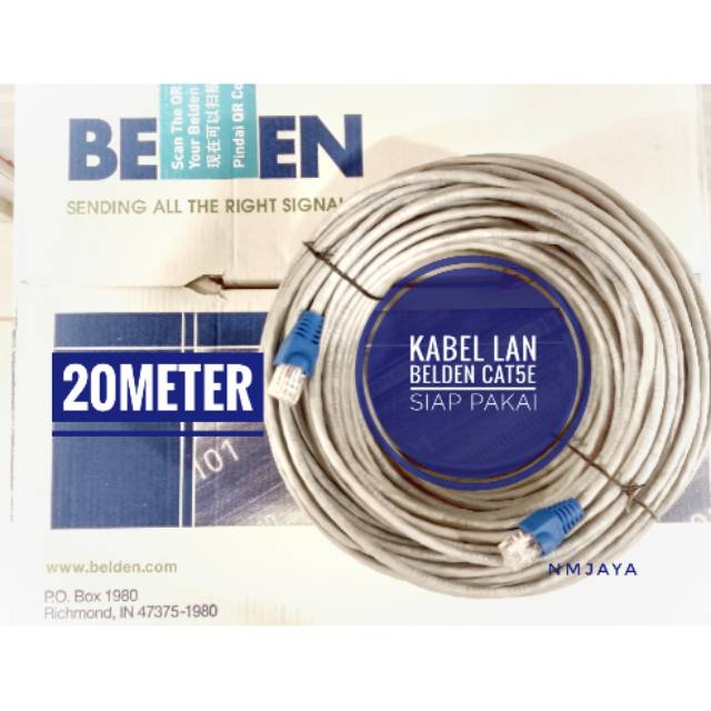 Belden Kabel Lan 20 meter UTP Cat 5E siap pakai sudah dicrimping rj45 Belden 1583A