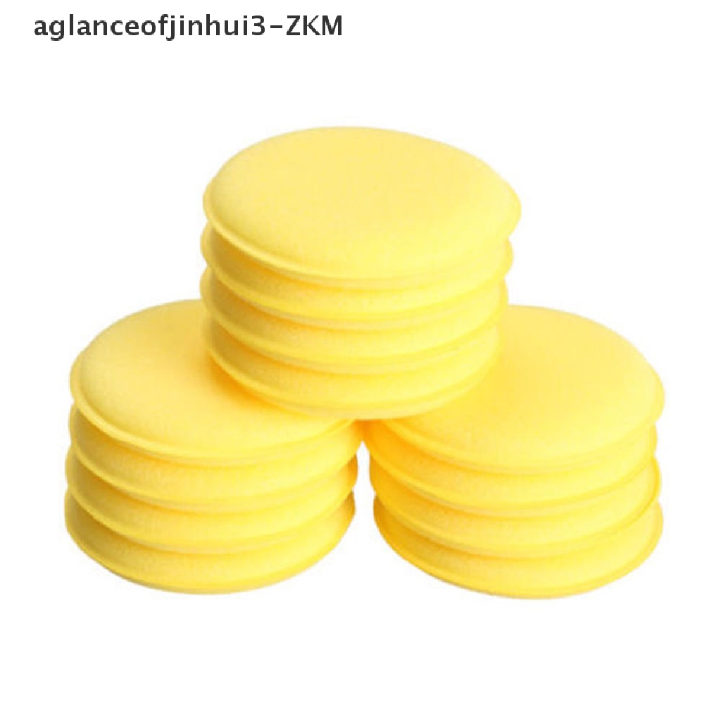 [AGID] 12pcs Waxing Polish Wax Foam Sponge Applicator Pad Cleaning Car Vehicle Glass [zkm]