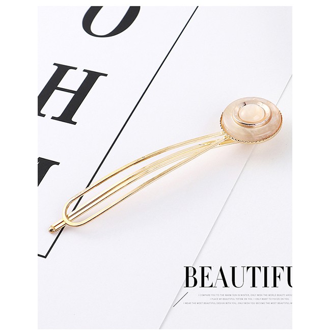 LRC Jepit Rambut Fashion Gold Alloy Pearl Five Star Hairpin Set Y61874