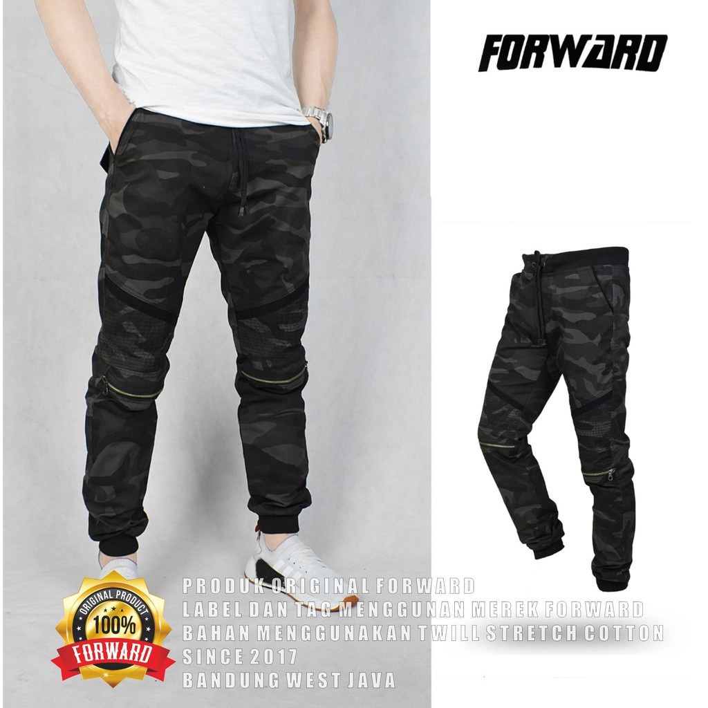 Celana Panjang Joger Jogger Sepeda Casual Ziper Army Original