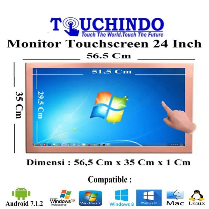 Monitor Touchscreen Touchindo 24 inch No Include Standing