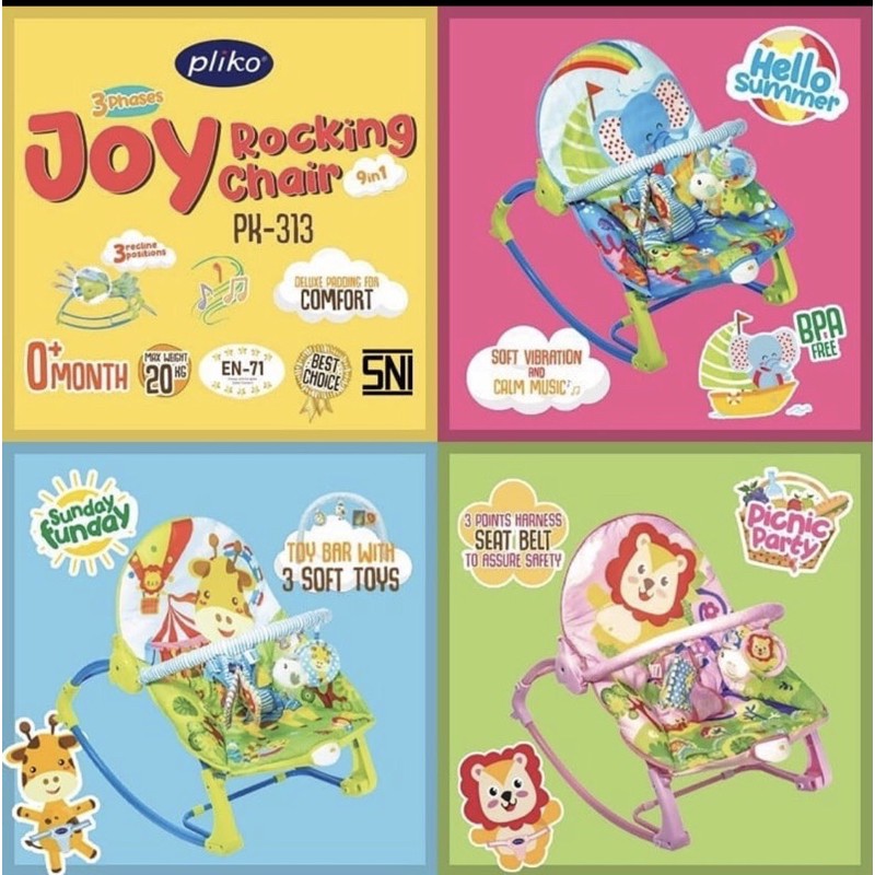 Bouncer Pliko JOY Rocking Chair 313/Kursi goyang bayi/ Pliko bouncer