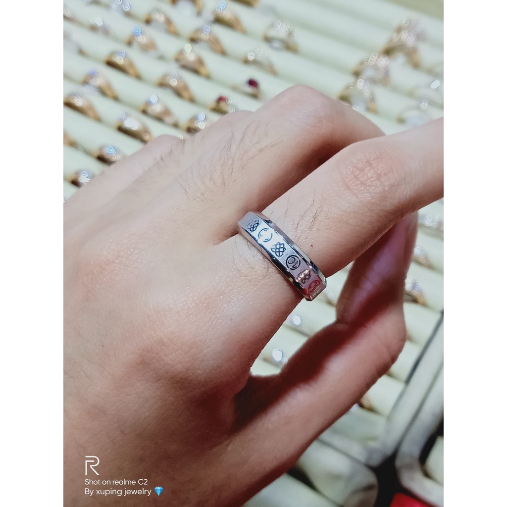 cincin titanium wanita korea motif ikatan cinta