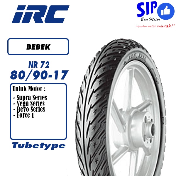 Ban motor bebek IRC NR72 80 90 17 supra revo tubetype