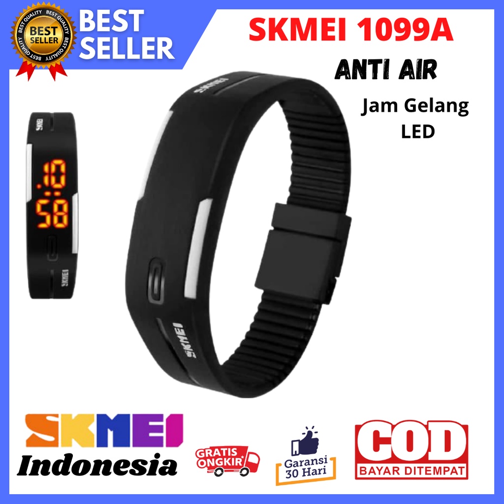 Jam Tangan Cowok / Jam Tangan Gelang Pria / Wanita LED SKMEI 1099 Original Anti Air 30M Terbaru