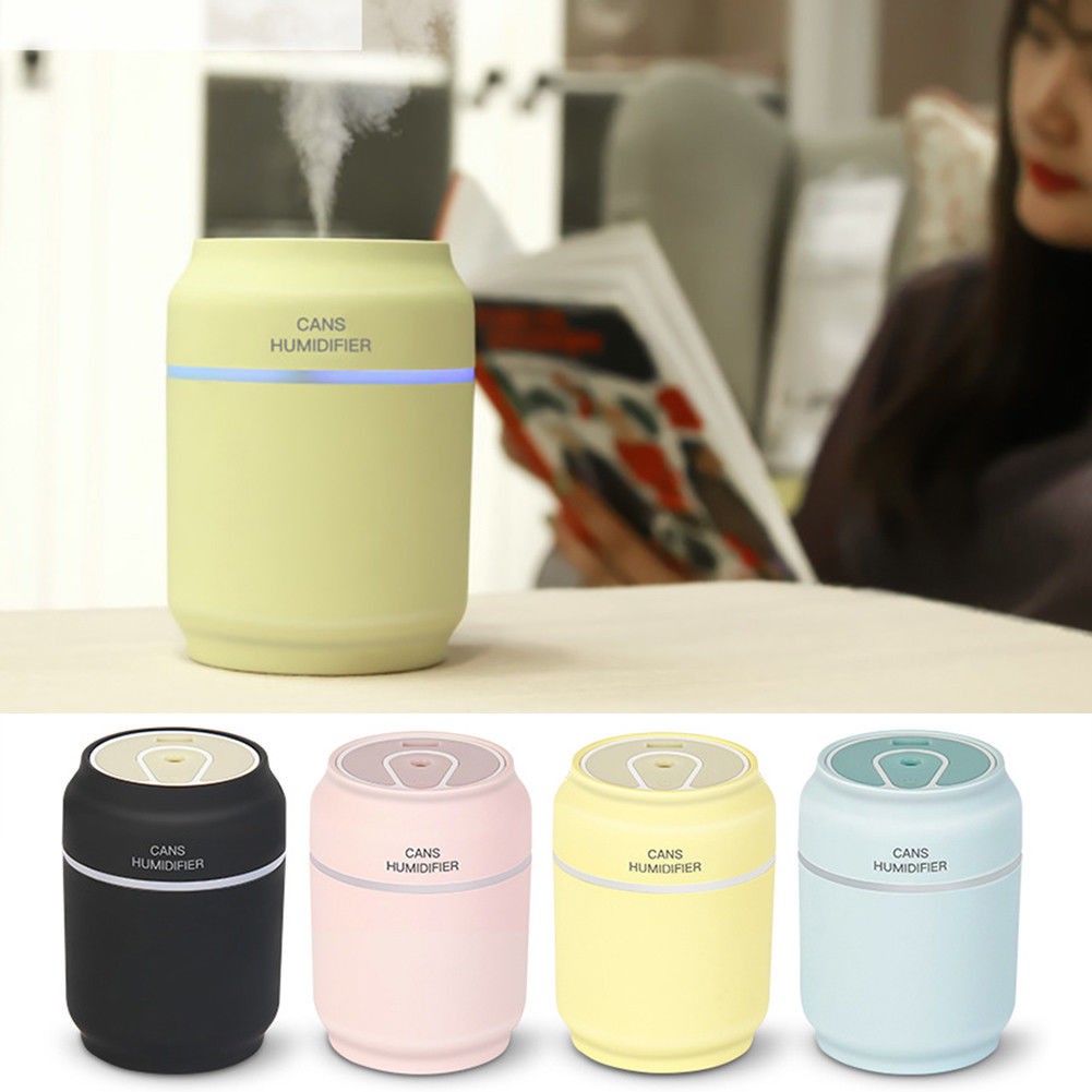 3 in 1 Mini Cute USB Can Shape (Botol Kaleng) Humidifier 7 Color LED Night Light Diffuser - 200ml