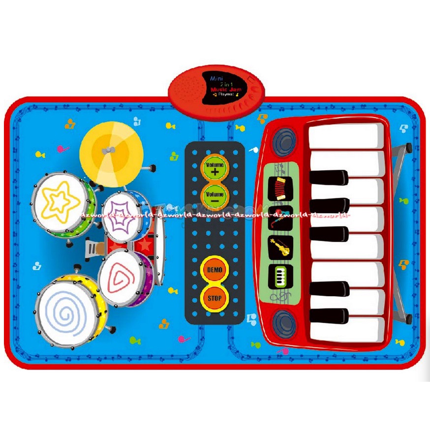 Fun PlayMat Mini 2in1 Music Jam Playmatt Mainan Karpet Piano injak Kaki Musik Play Matt Model Tikar