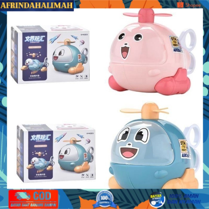 

{TERBARU} Perlengkapan Sekolah Anak 6in1 Stationary Set Helicopter