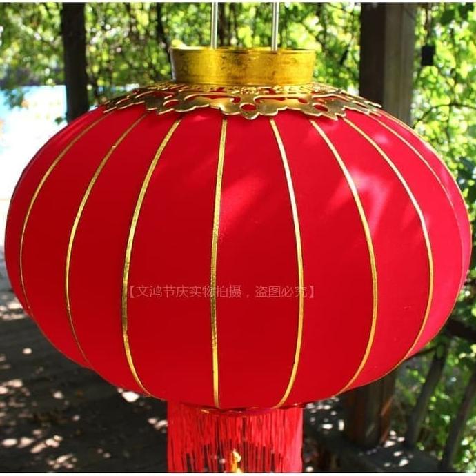 

HIASAN IMLEK/ANGPAO IMLEK LAMPION BELUDRU KAIN MERAH UK 80 TENLUNG FH65165FG