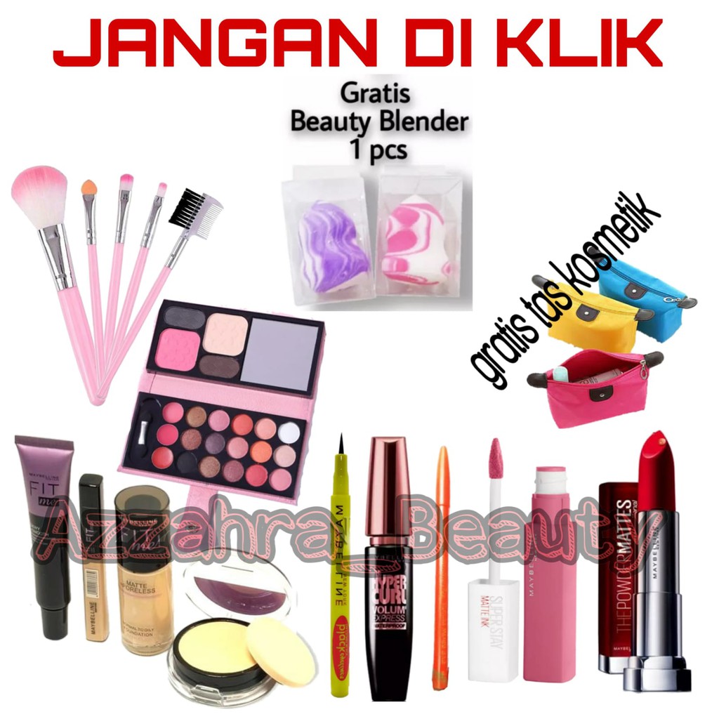 Paket Makeup 11 in 1 paket kosmetik wanita lengkap komplit murah promo super hemat 1 set maybelline 