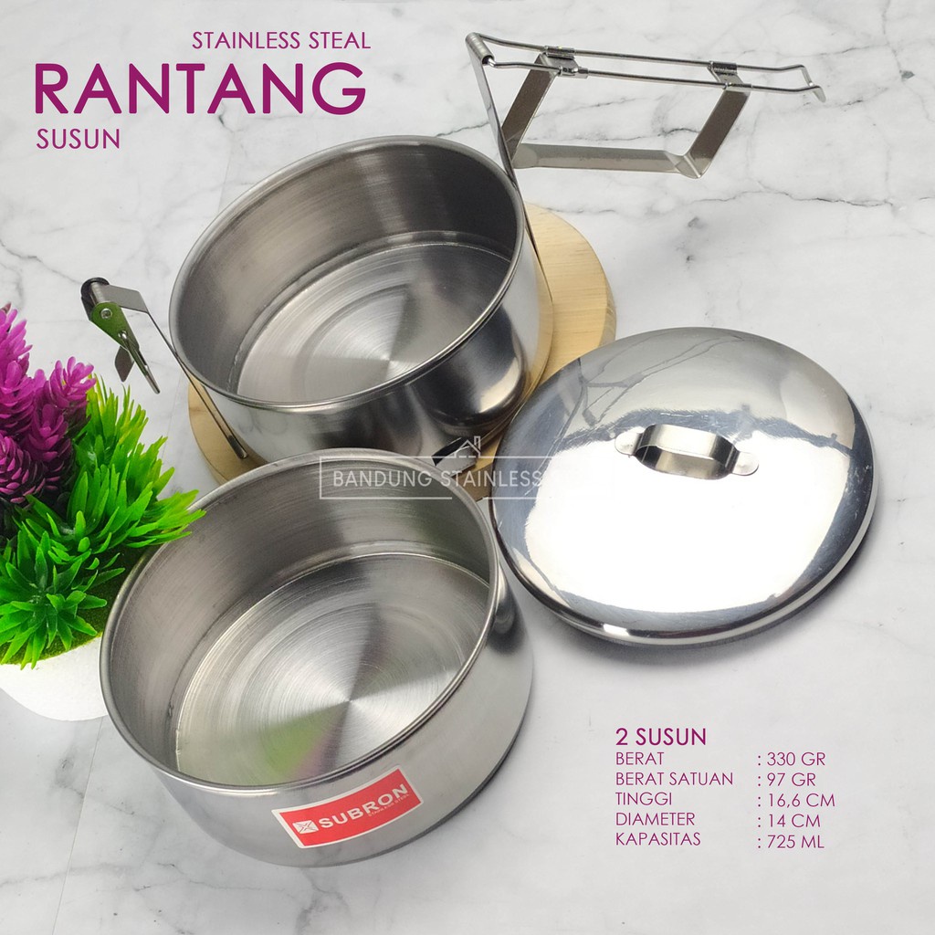 Rantang Stainless 2 susun 3 susun diameter 14cm tempat bekal makan lunch box murah