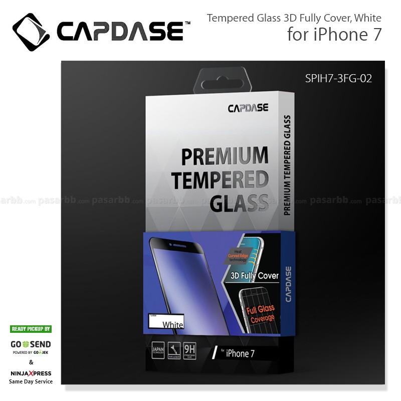 Capdase Original Premium Tempered Glass 3D Full Cover 0.2mm for iPhone 7 / 7 Plus