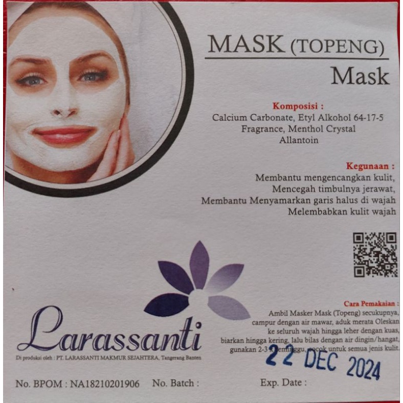 MASKER TOPENG/ICE ( BPOM ) LARASSANTI 500 G