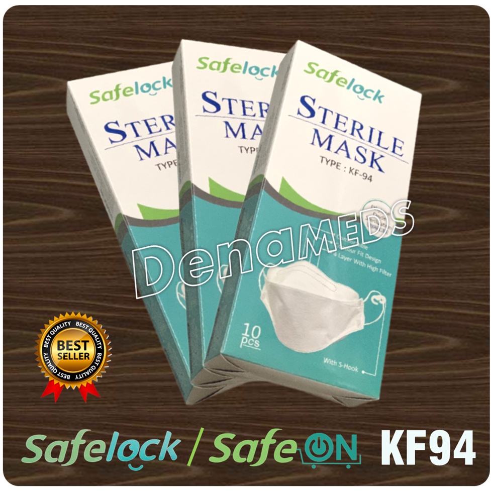 Masker KF94 SAFELOCK / SAFE ON STERILE MASK Type KF94, Ori. isi 10 pcs