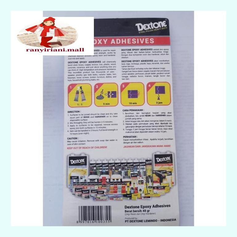 

510Fsjbran Original Lem Dextone Plastic Steel Epoxy Adhesive Besi Metal 5Menit Rany5Ckhd